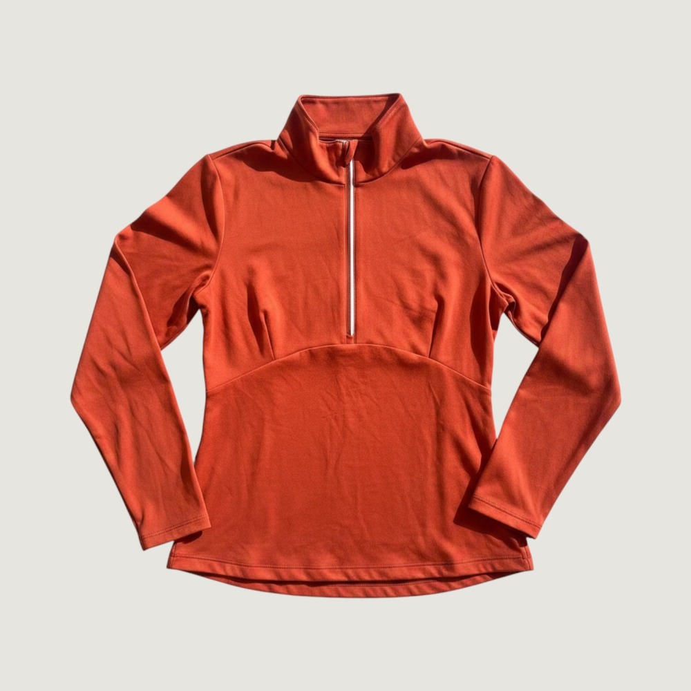 CALIA Womens Quarter Zip Pullover Rust Orange Performance Top WCG31006 Medium